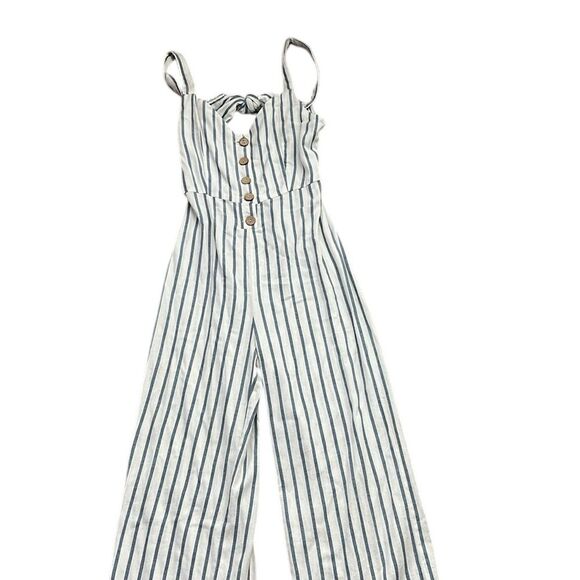 NWT Vintage Havana Pinstripe Jumpsuit with Open Back Size Small - Picture 1 of 13